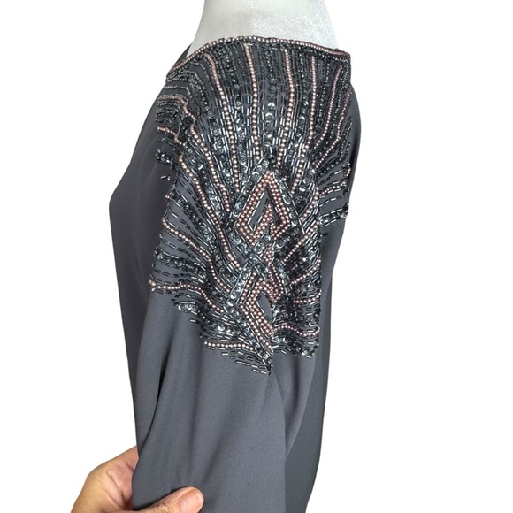 Vtg Jack Bryan Gray Dress Sequin Cocktail Evening Classic Est Sz 8  READ - Picture 3 of 6